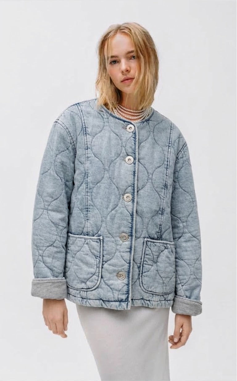 Jacket quilted denim