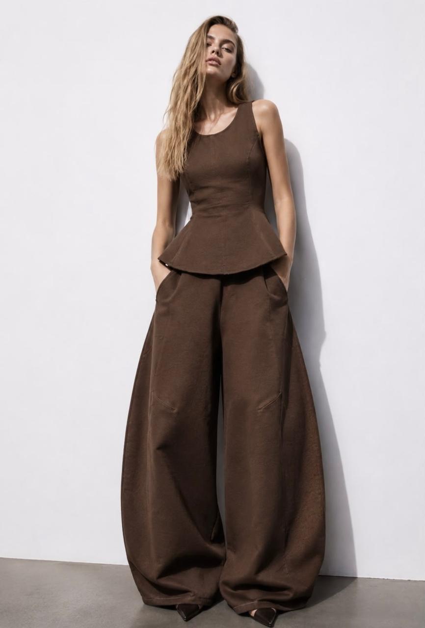 Set brown plain