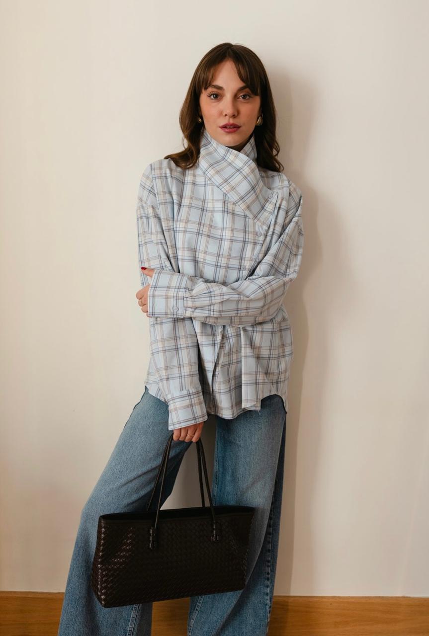 Shirt blue checkered