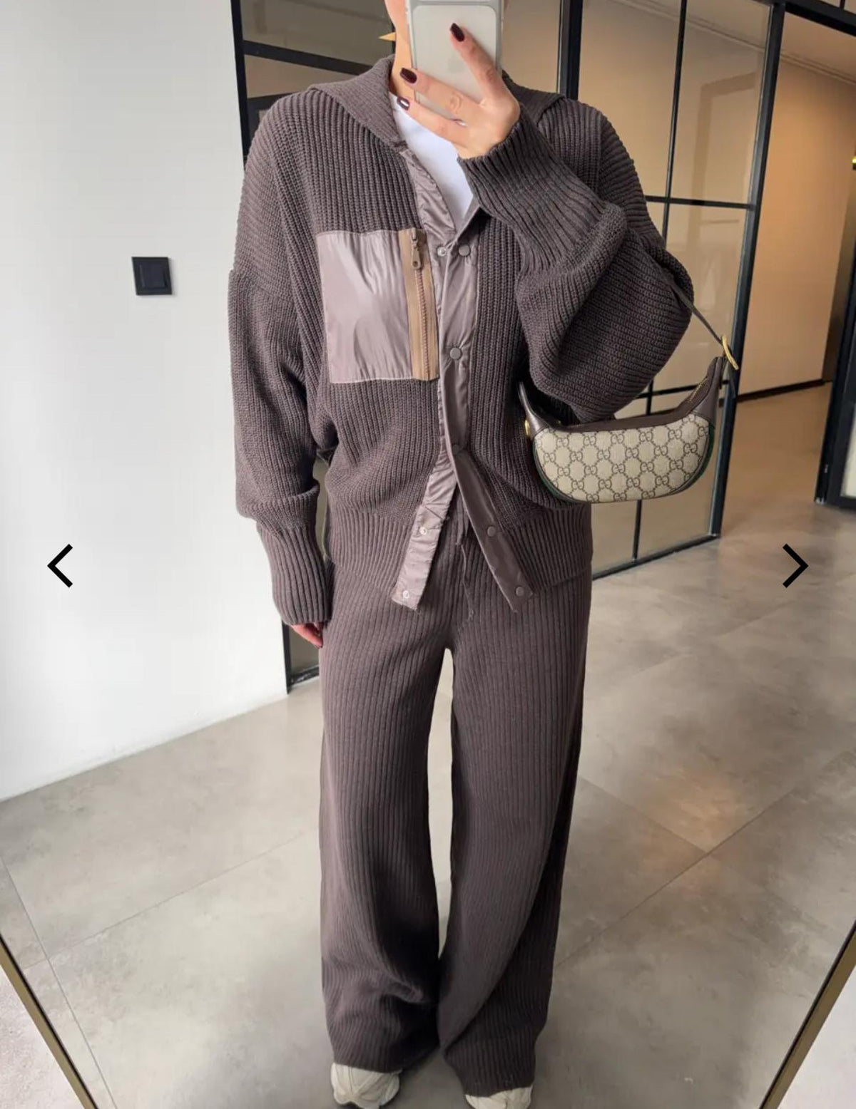 Set knit light brown