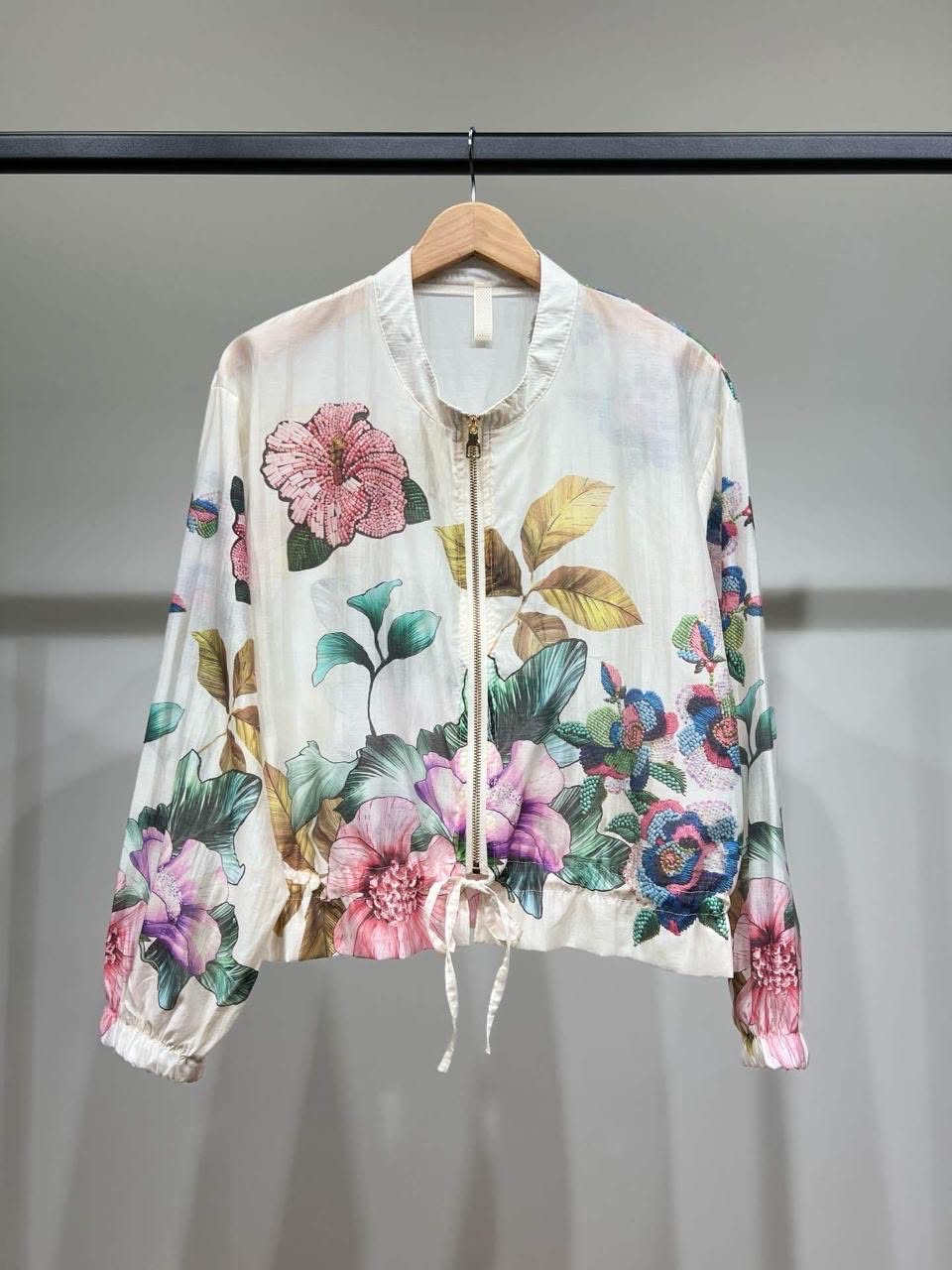 Shirt floral zipper