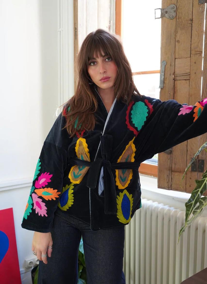 Jacket Navy colorful pattern