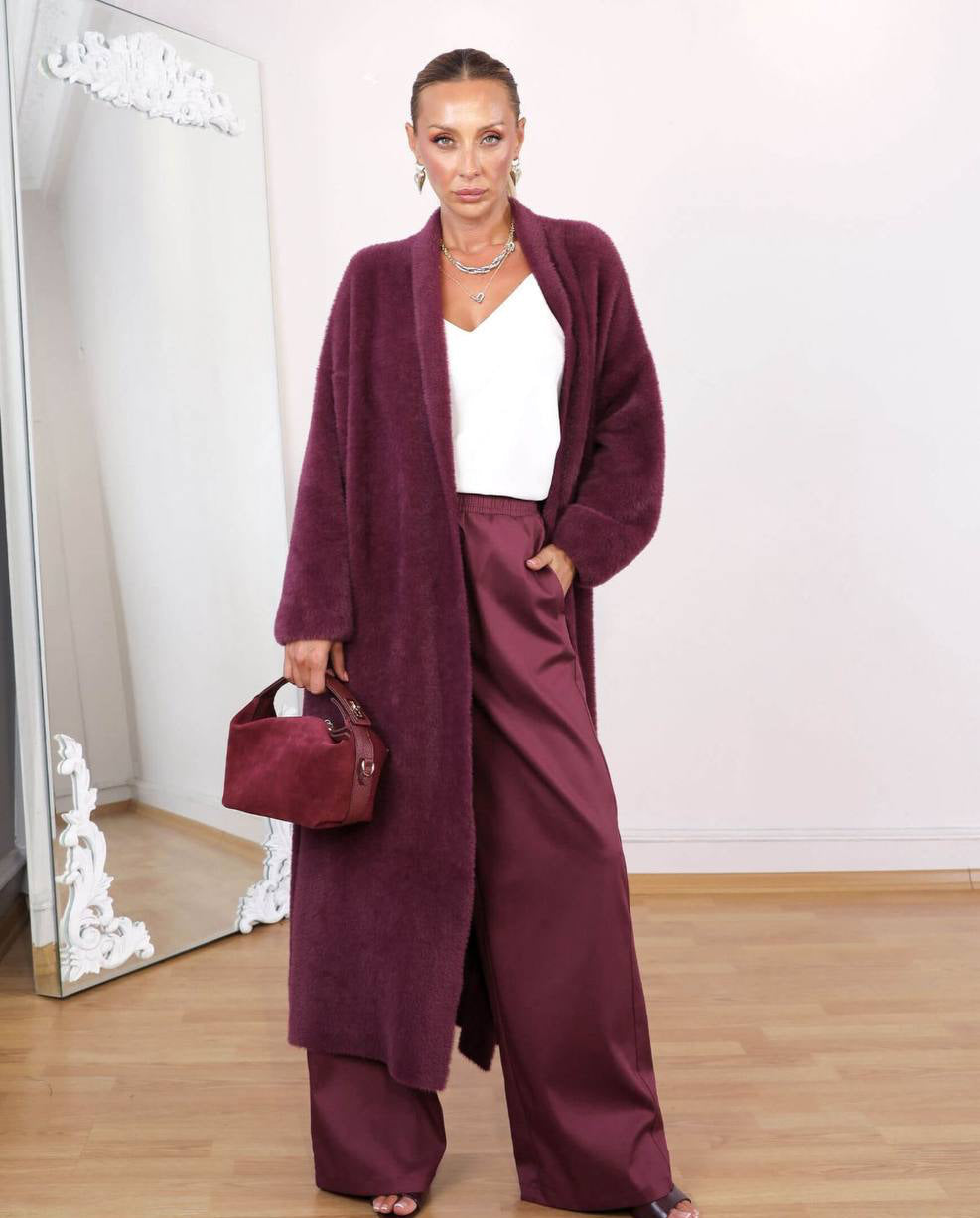 cardigan fur burgundy