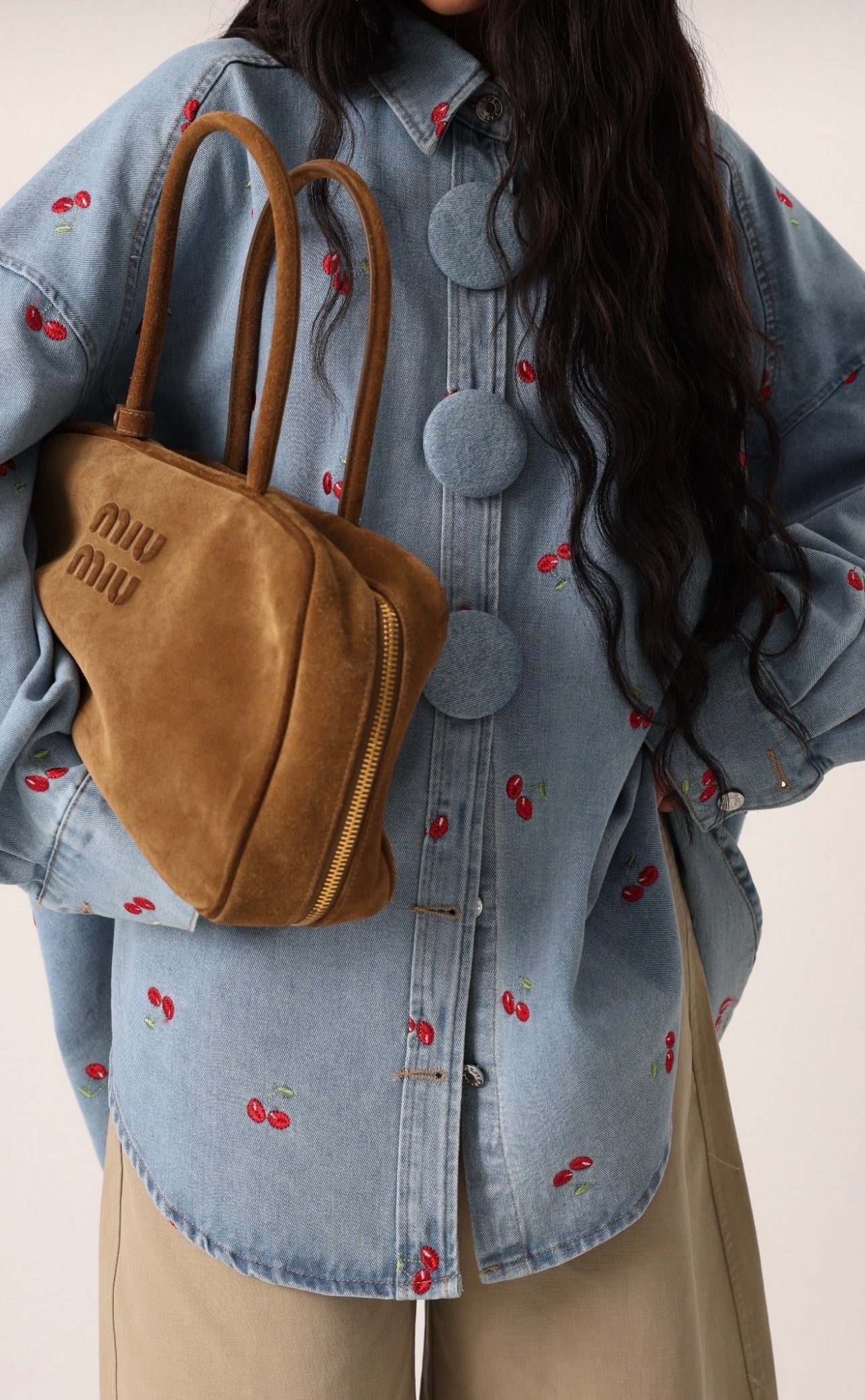 Shirt polka cherry blue