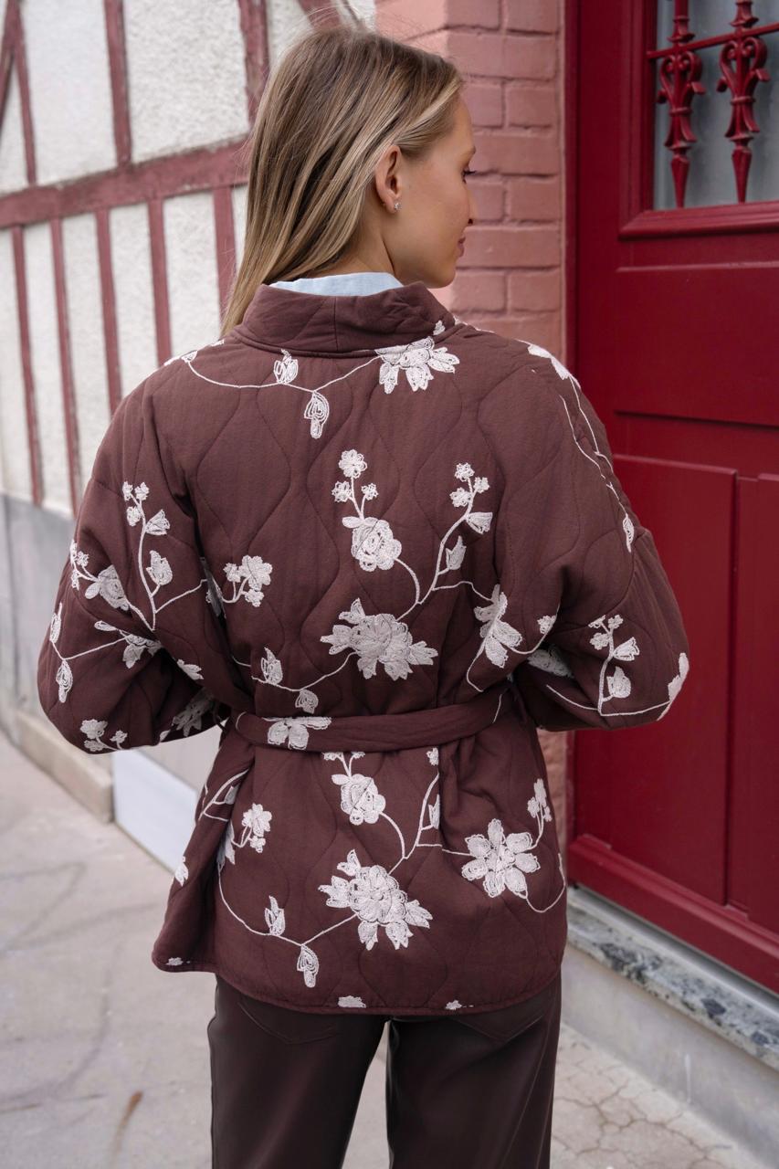 Jacket embroidered brown