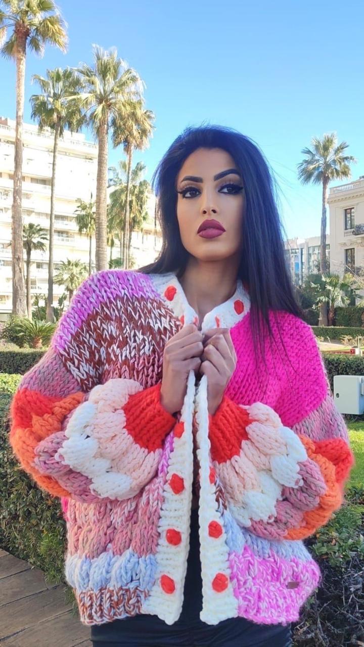 Cardigan crochet colorful