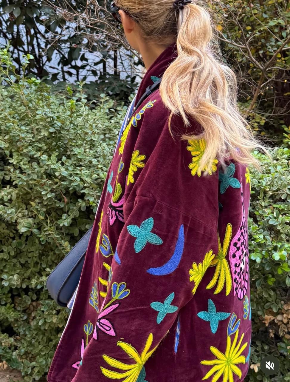 Jacket burgundy Embroidery