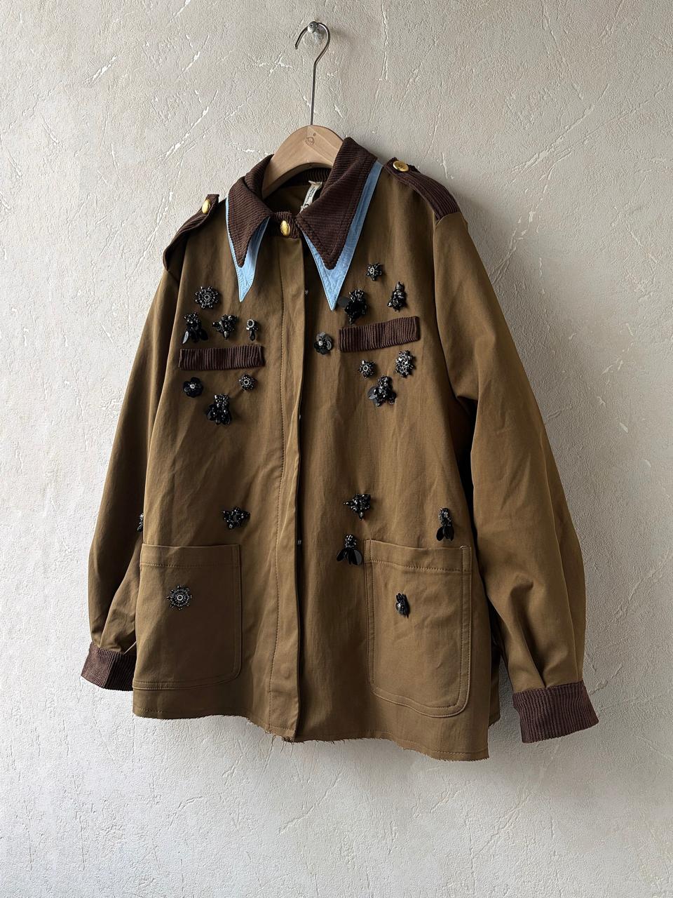 Jacket brown embroidered