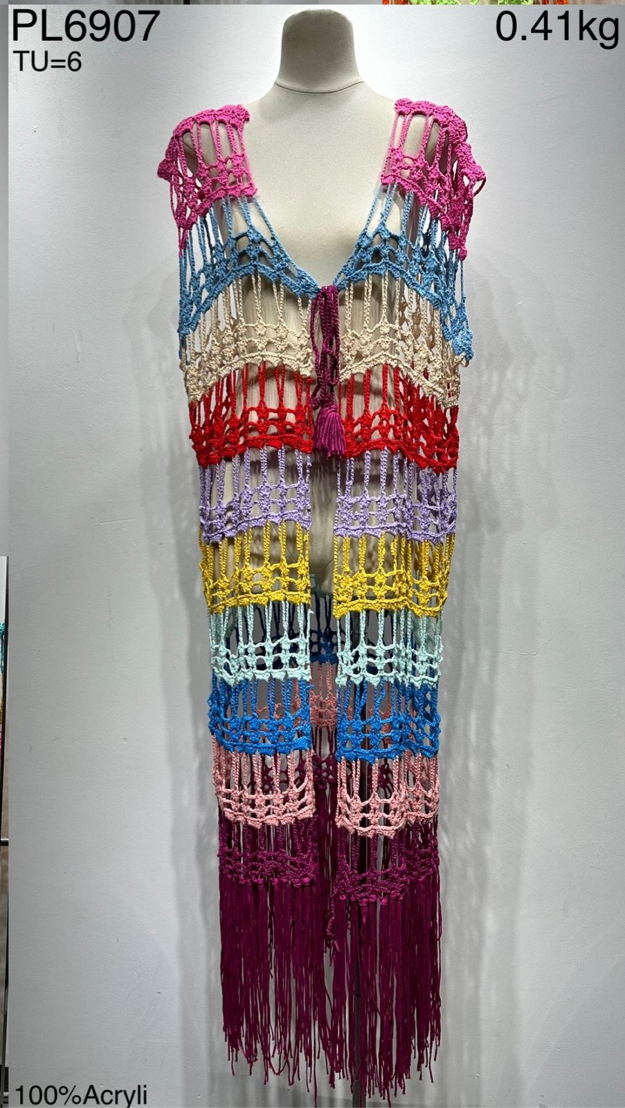 Long Cardigan Crochet Multicolored