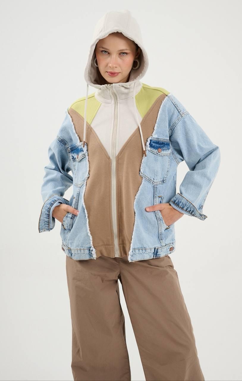 jacket Mix Denim Cotton Colored