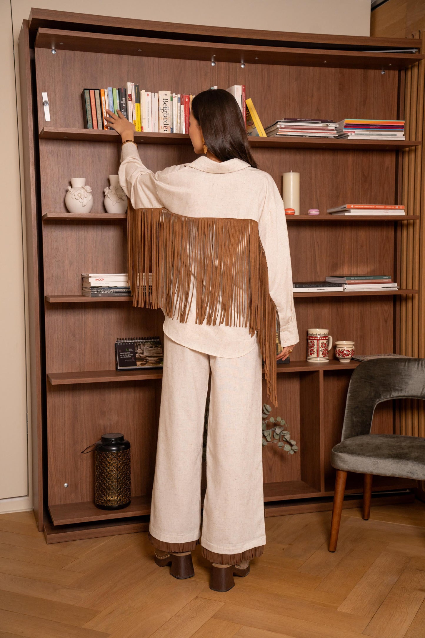 Set Linen Back Fringes