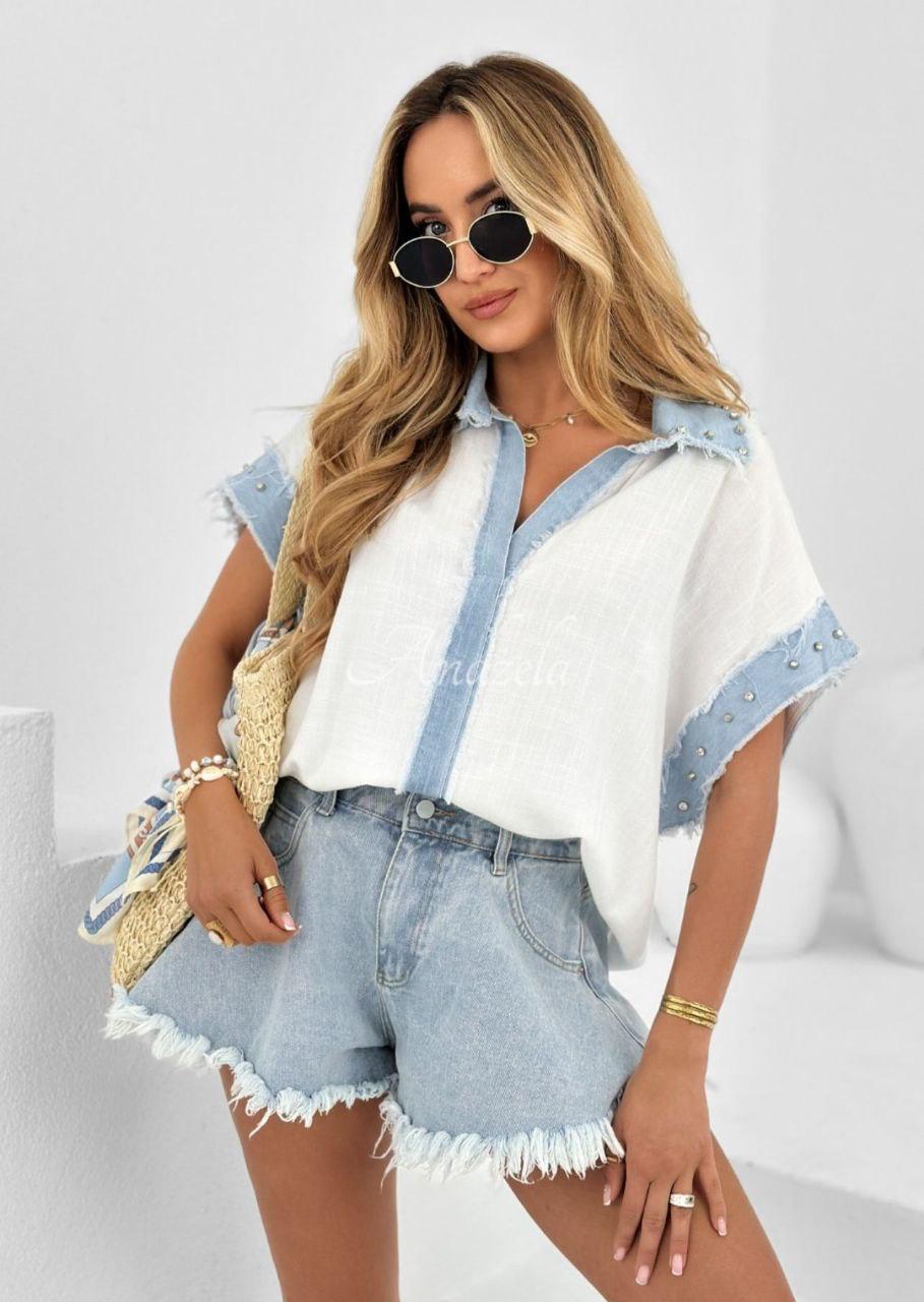 Chemise White piped