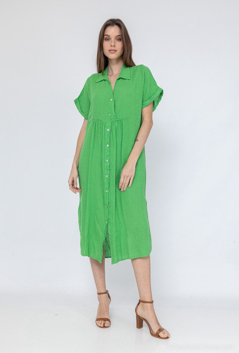 Dress Half Sleeves Green