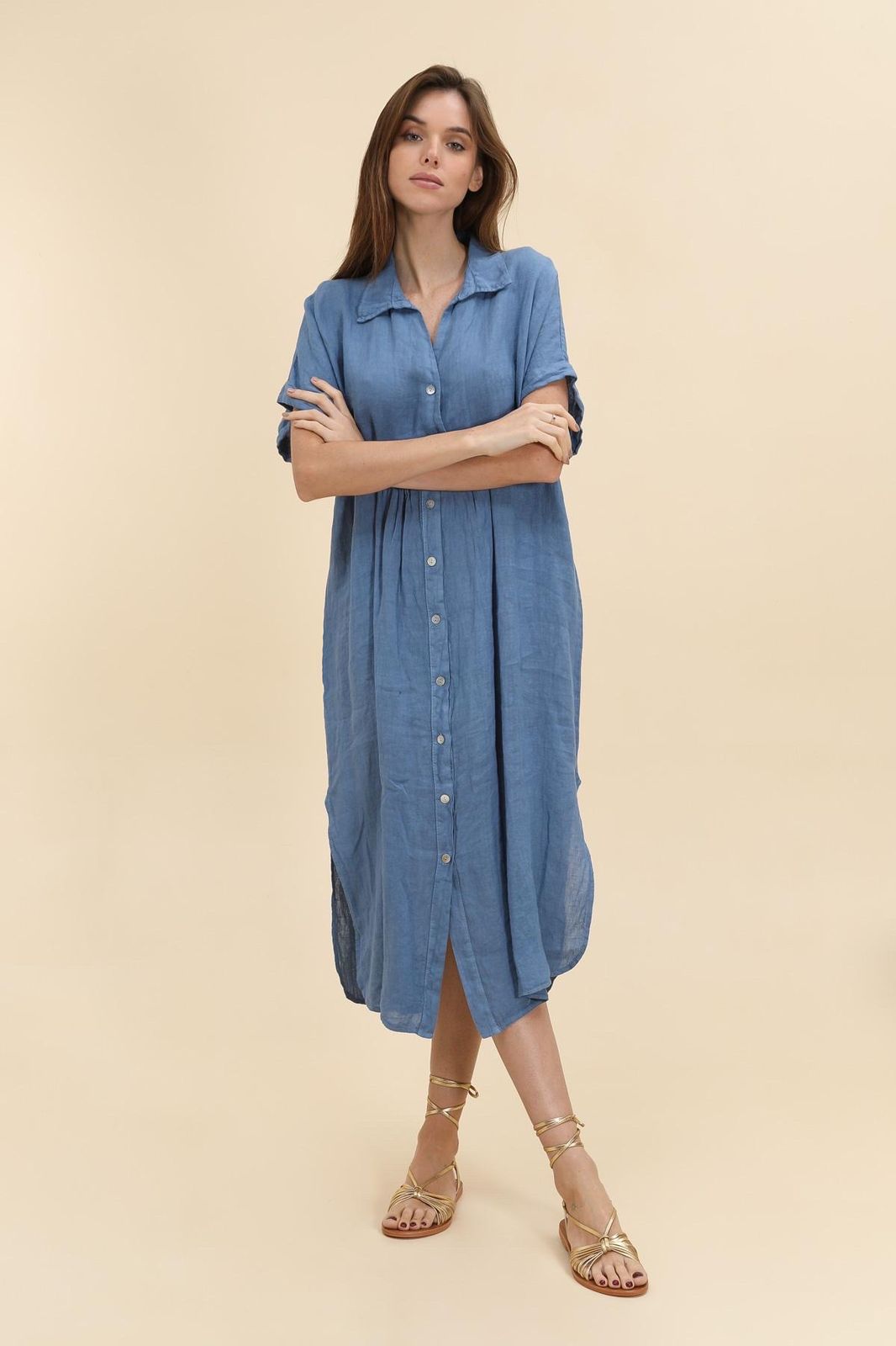 Dress Half Sleeves Blue