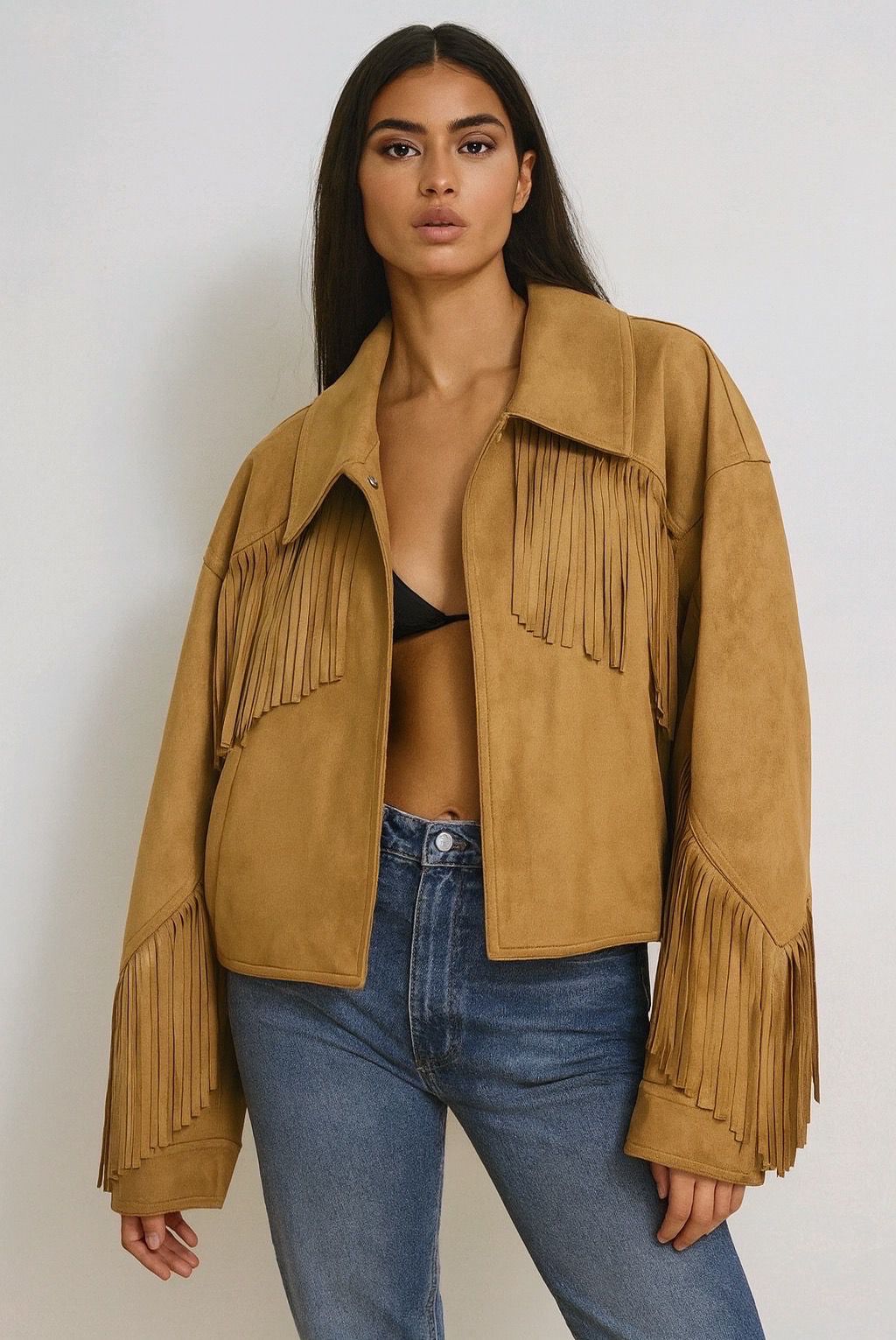 Jacket Suede Fringes Short