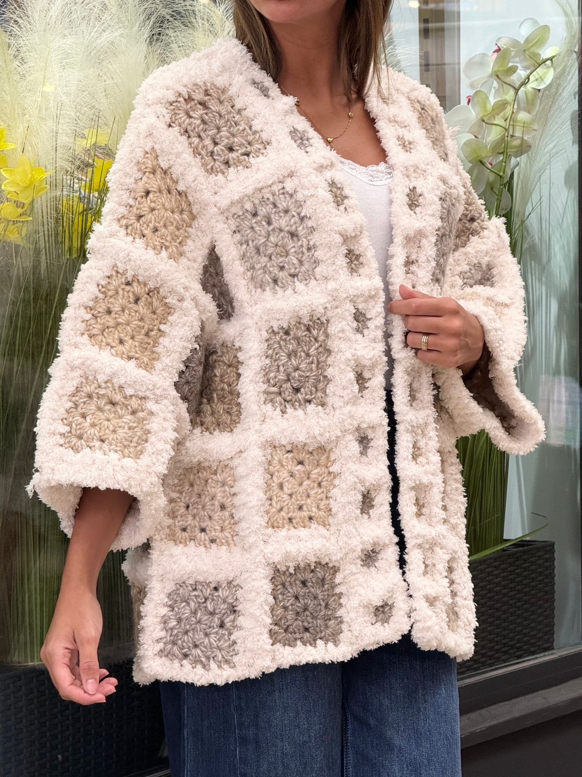 Cardigan Crochet Nude