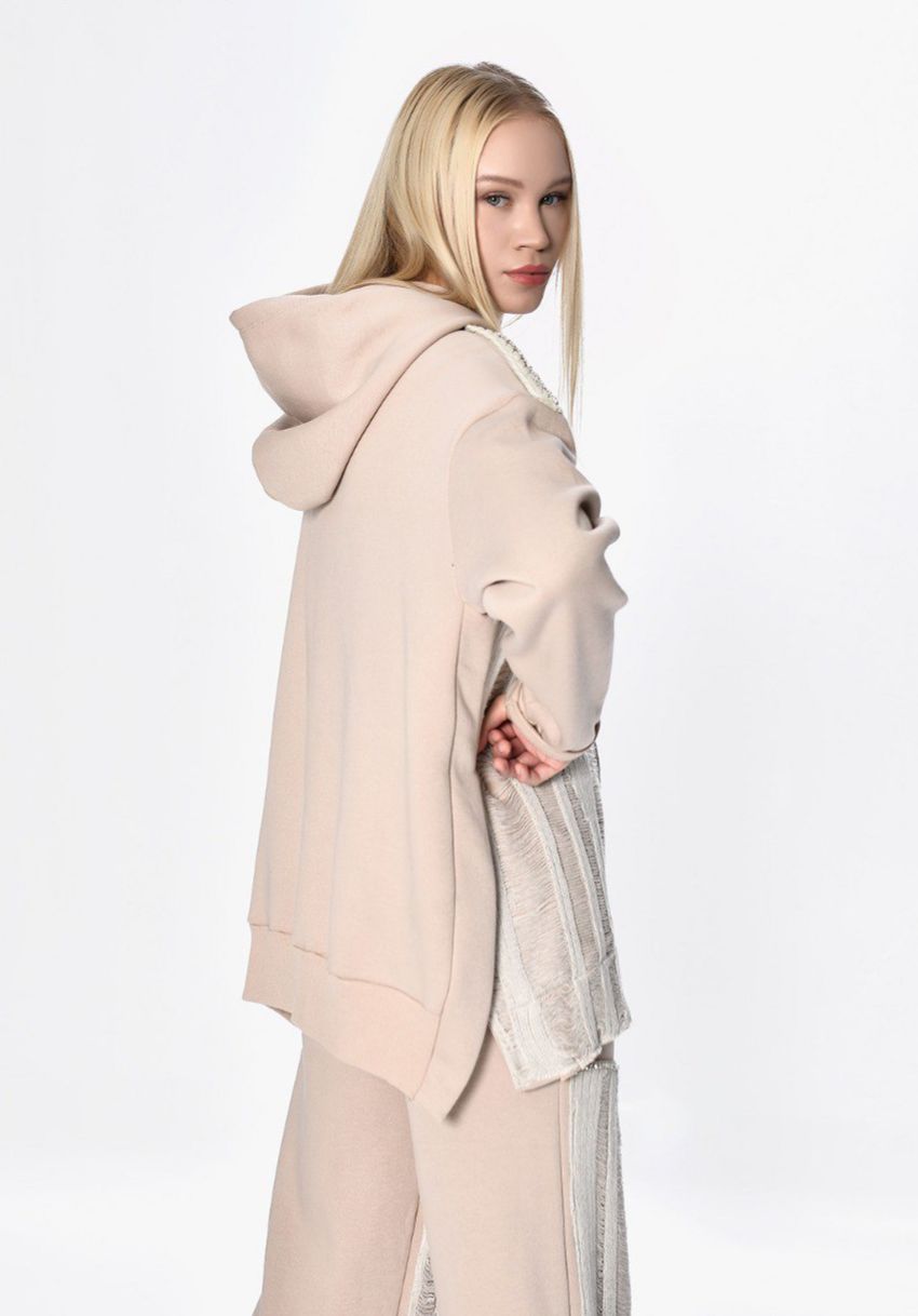 Jacket Hoodie Zipper Crochet Side