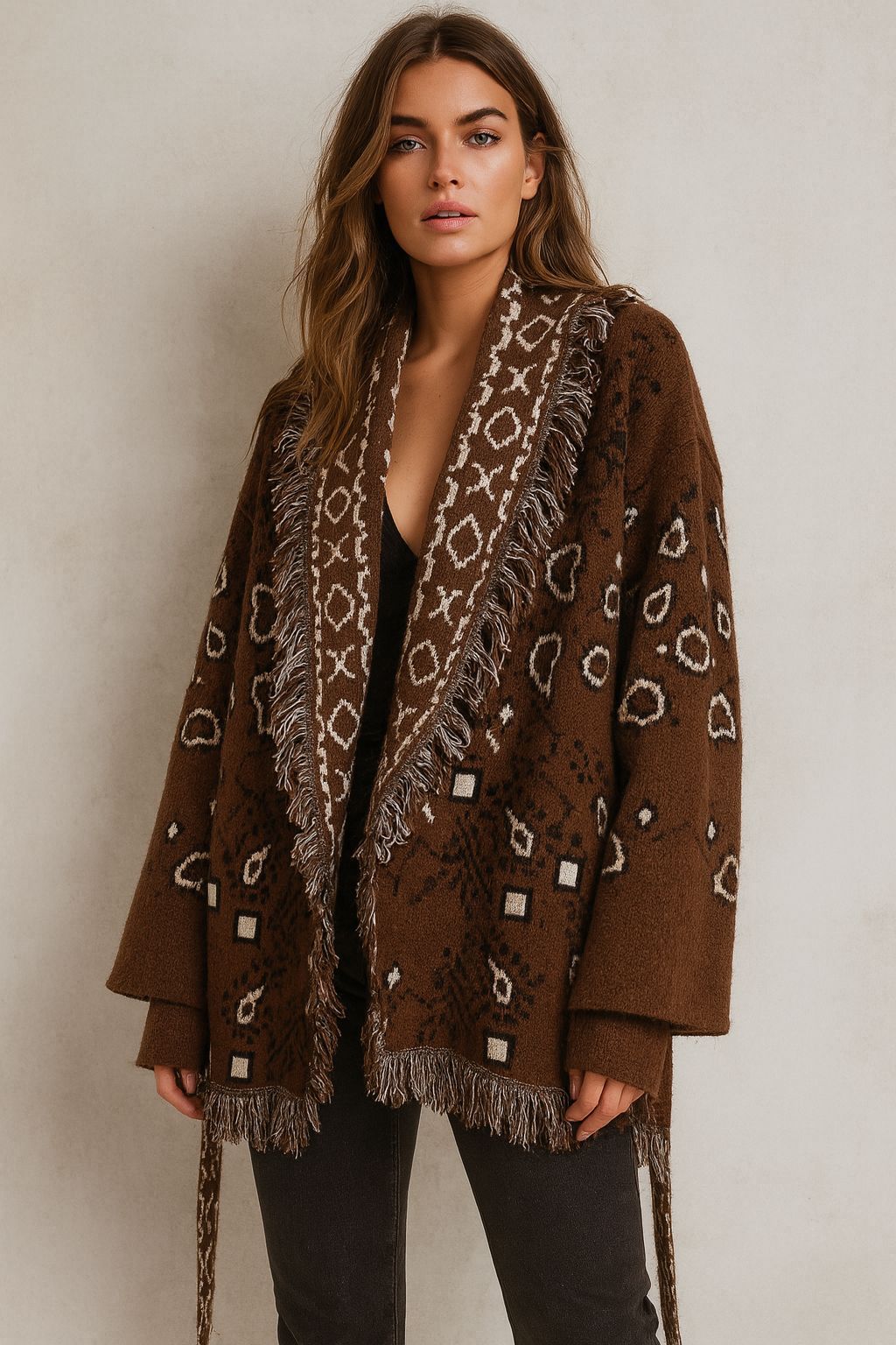 Bandana Cardigan Brown