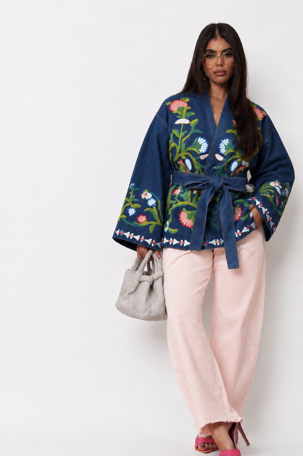 Jacket embroidery blue