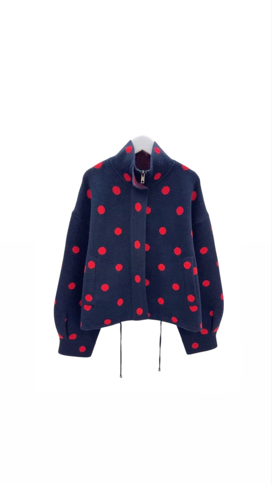 Jacket wool soft polka navy