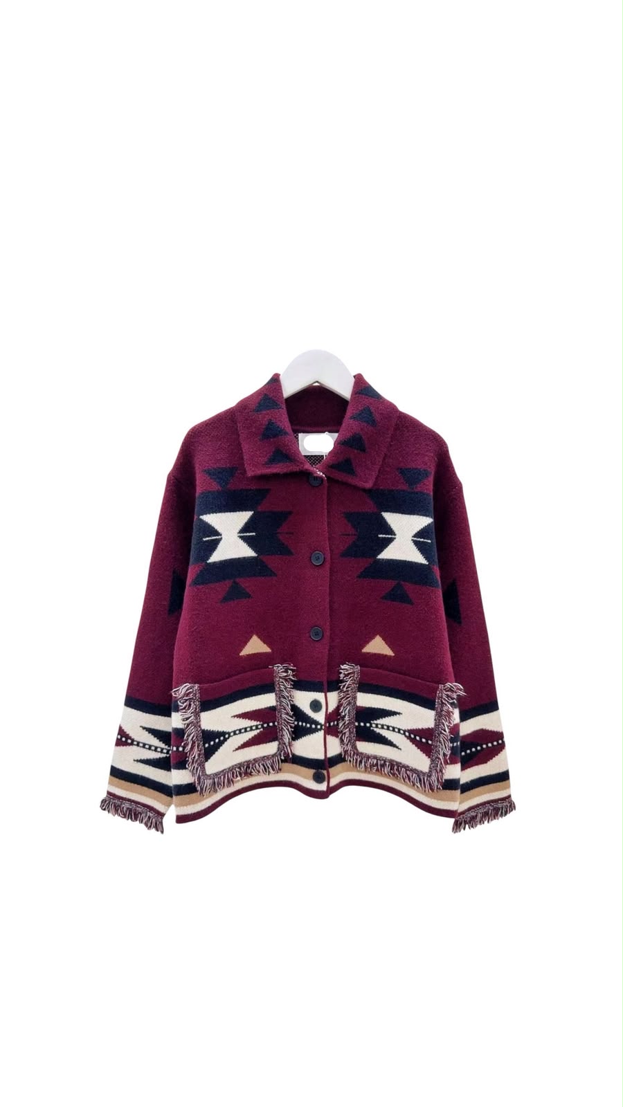 Jacket zegzag burgundy navy