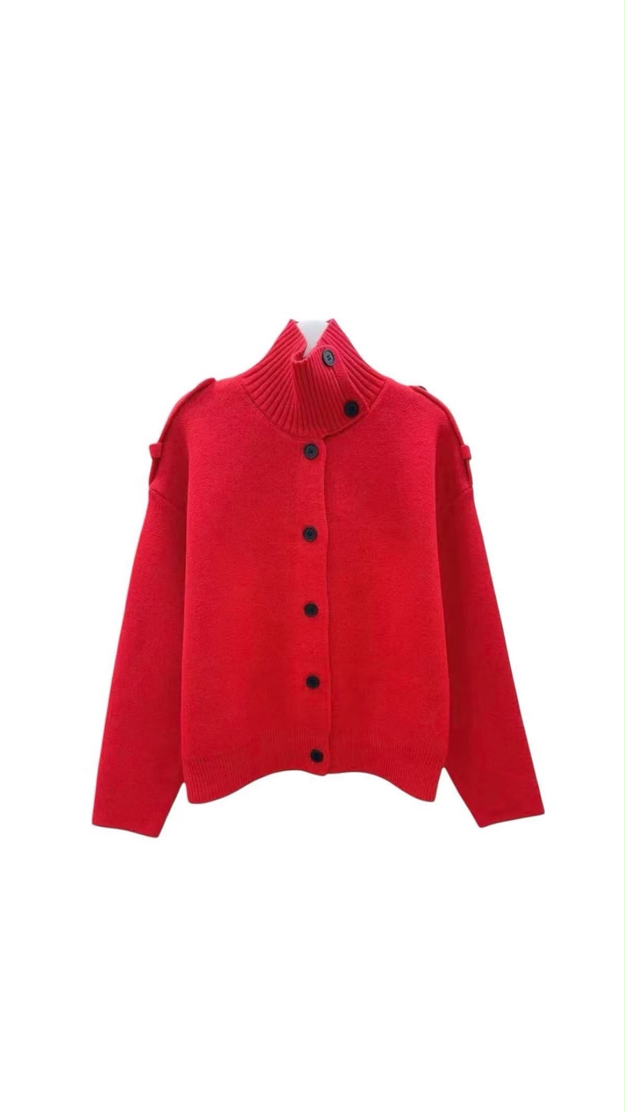 Jacket red wool buttons