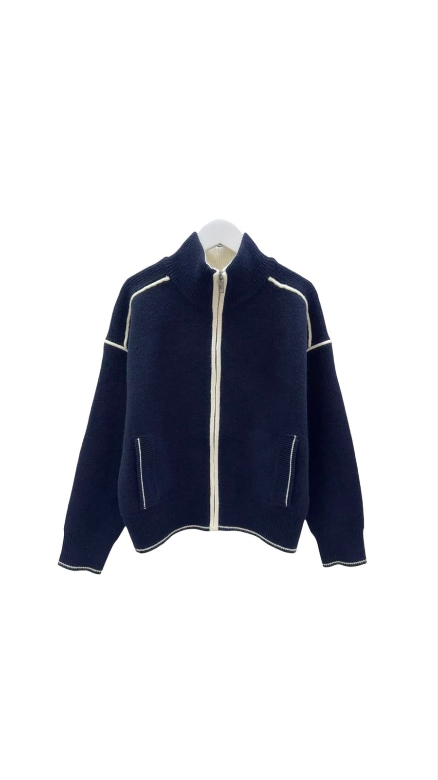 Jacket navy zipper doubled