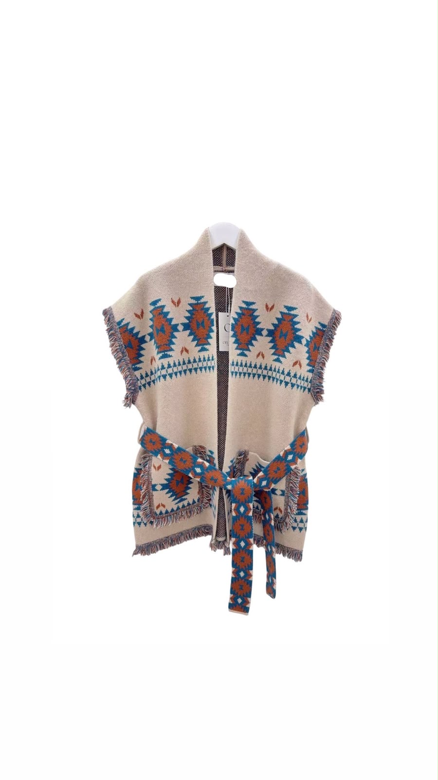 Vest zegzag beige