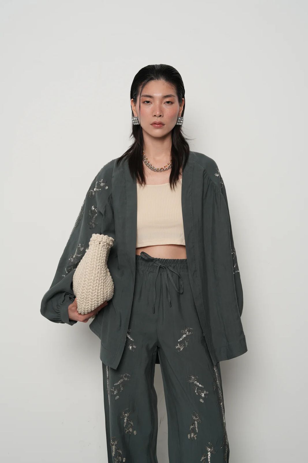 Set Olive Embroidery
