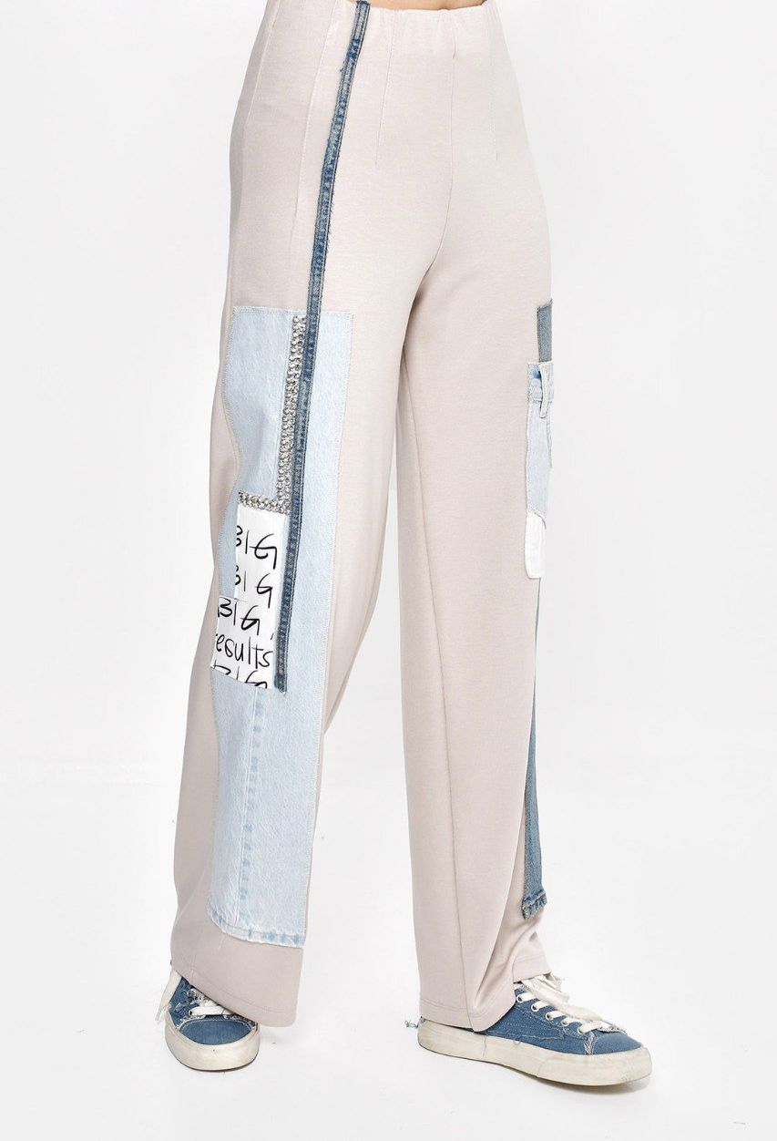 Pants Beige Denim Lined