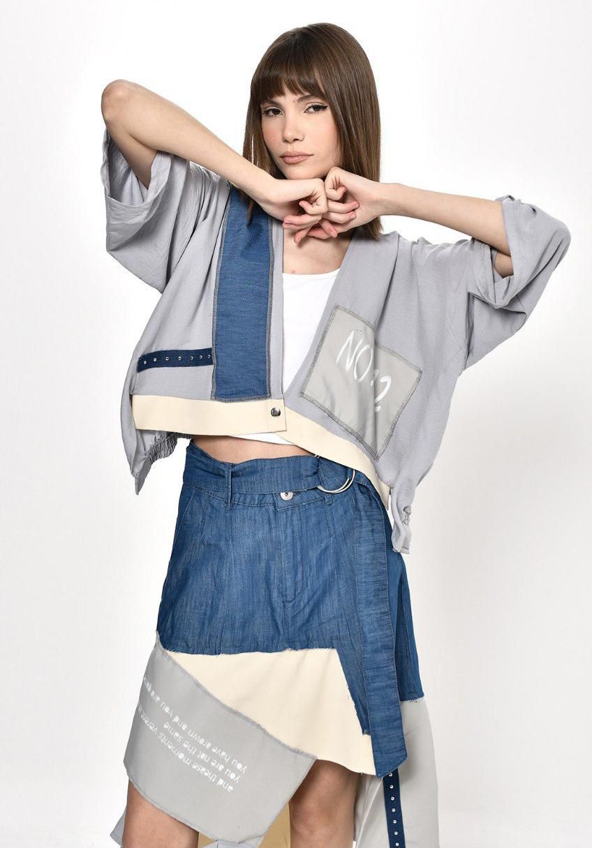 Set Deqman Skirt Blue Grey