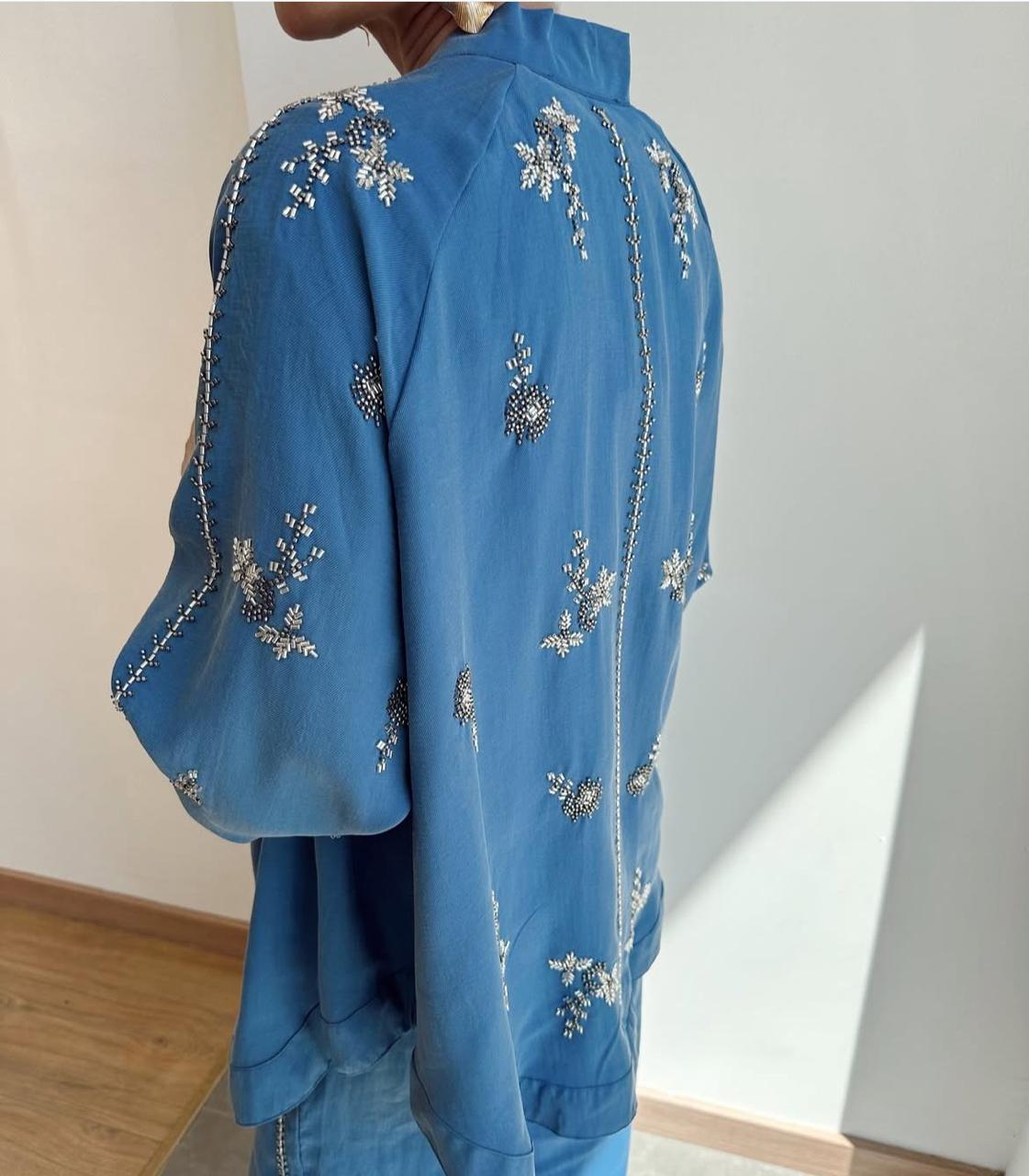 Set Blue Embroidery