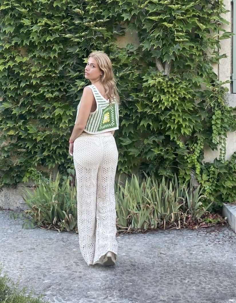 Top Handmade Crochet Rosa Green