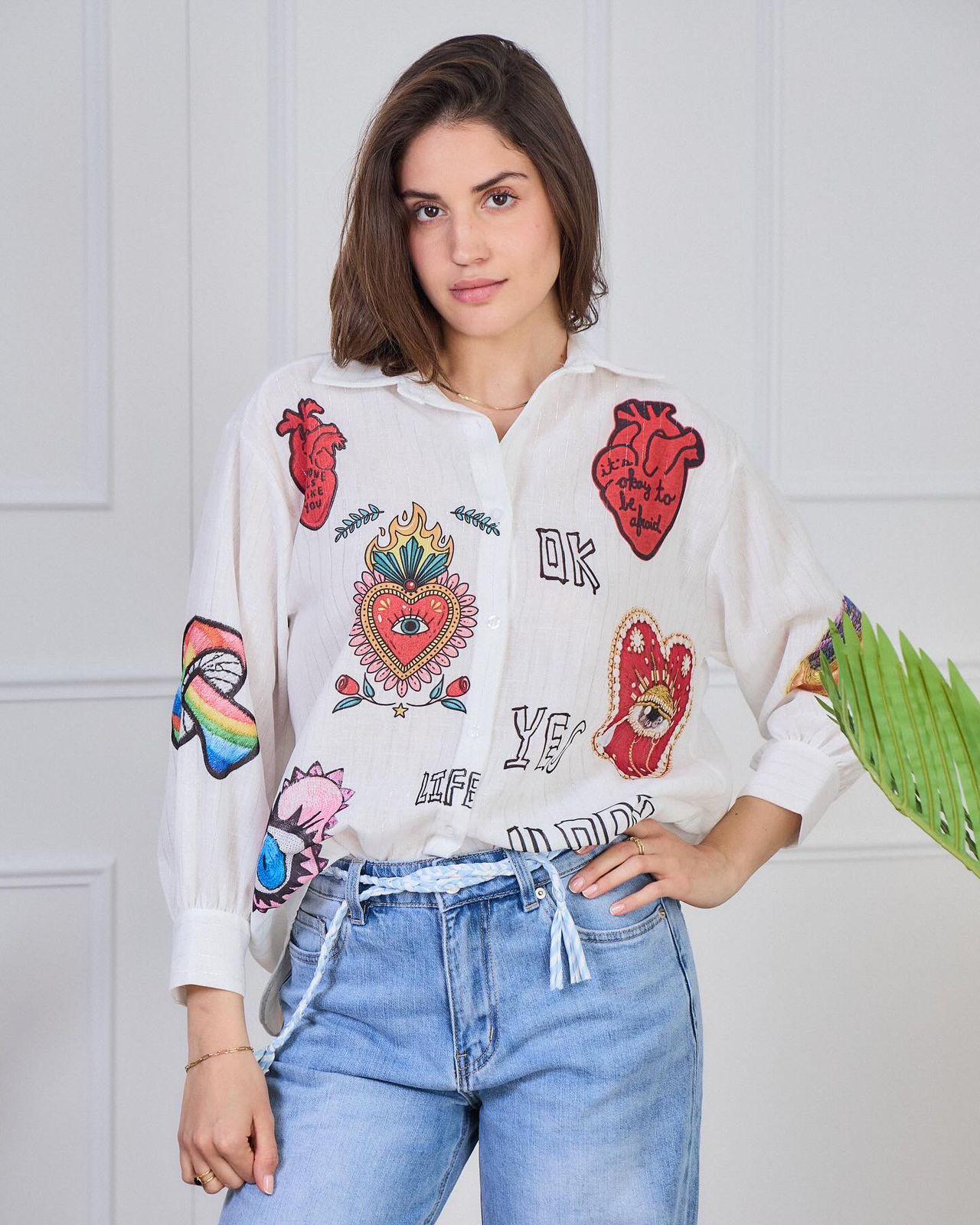 Eyes Shirt Linen Pattern