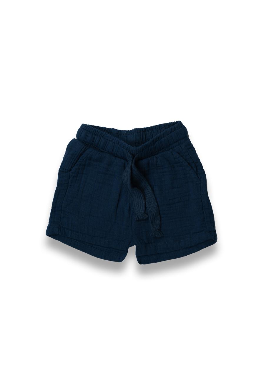 Dark Blue Cotton x Linen Short