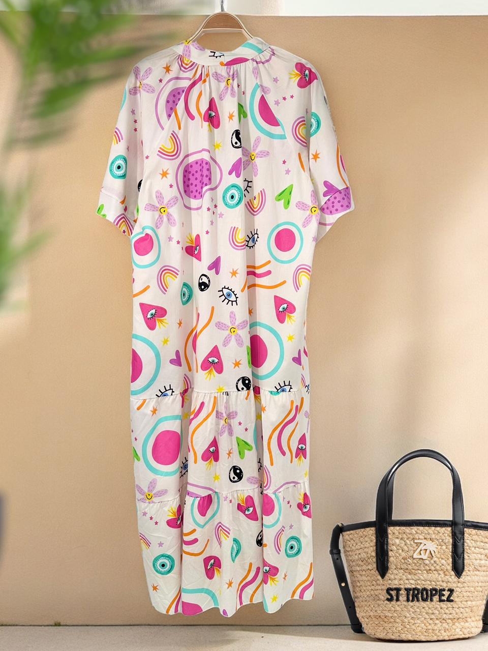 Eyes Dress Linen Pattern