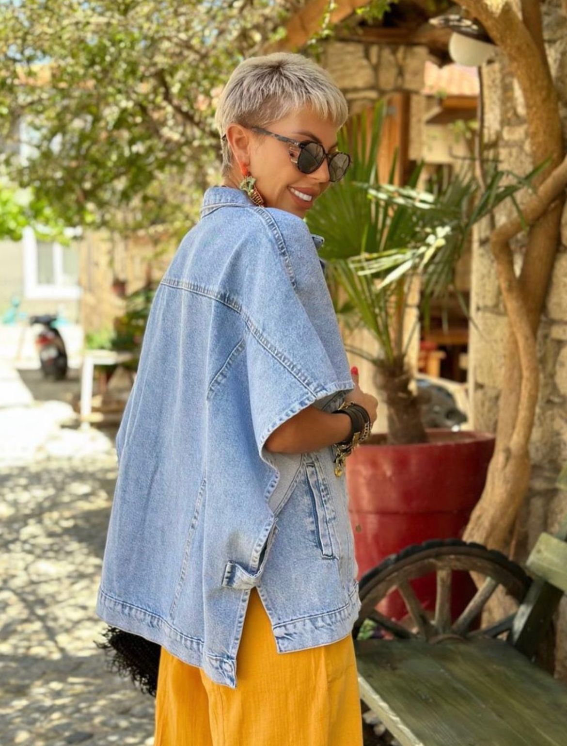 Jacket Denim Vest Oversized Light