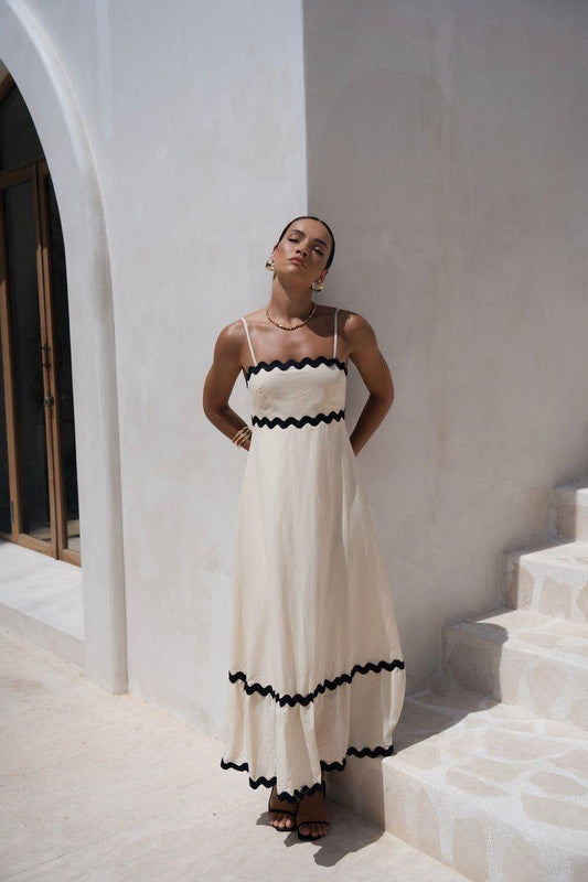 Dress Piped Beige