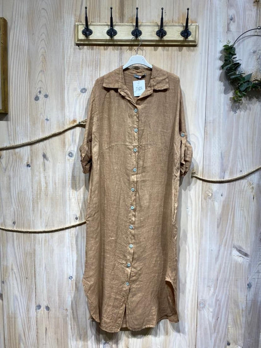 Linen Dress Camel