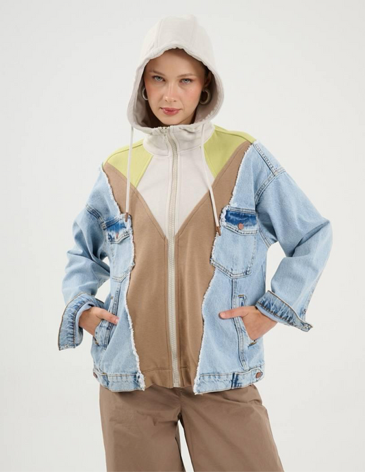 jacket Mix Denim Cotton Colored