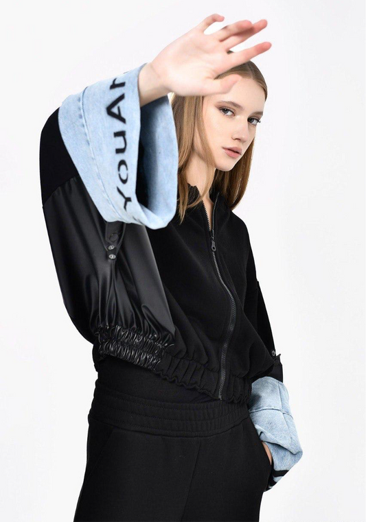 Jacket Black Denim sleeves