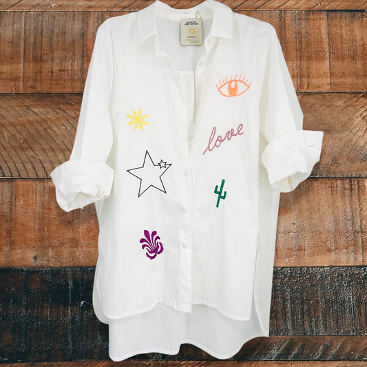 Eyes Shirt Linen Pattern