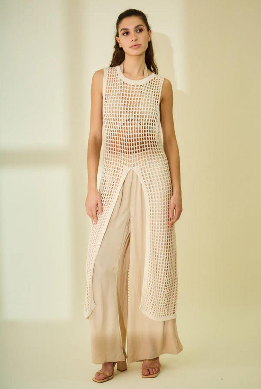 Set Beige Crochet Pants