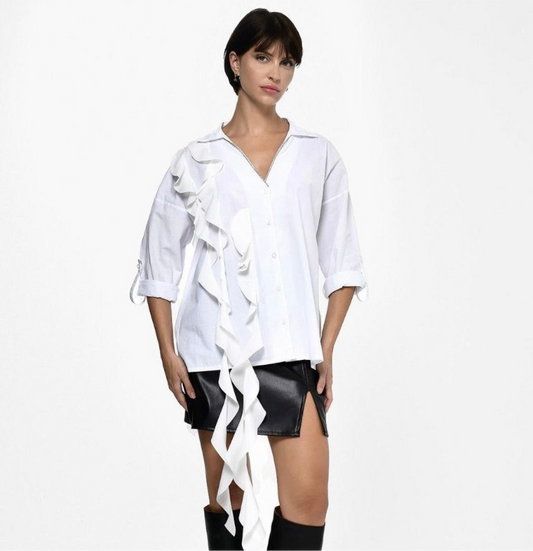 Ruffle white shirt