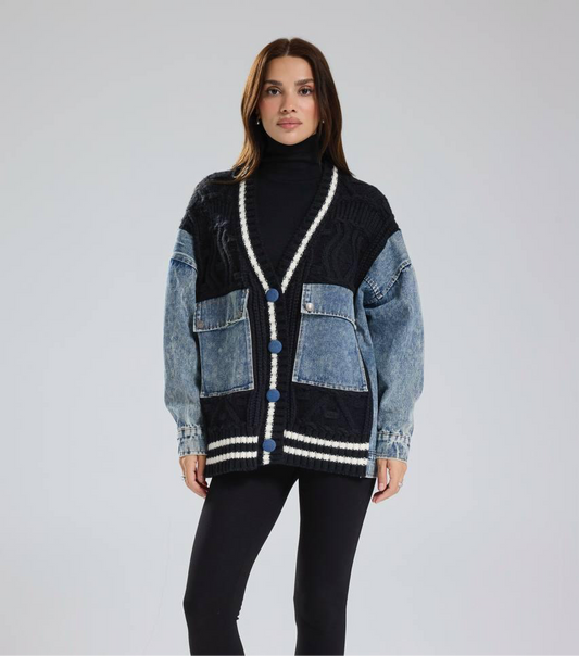 Jacket Black denim pockets