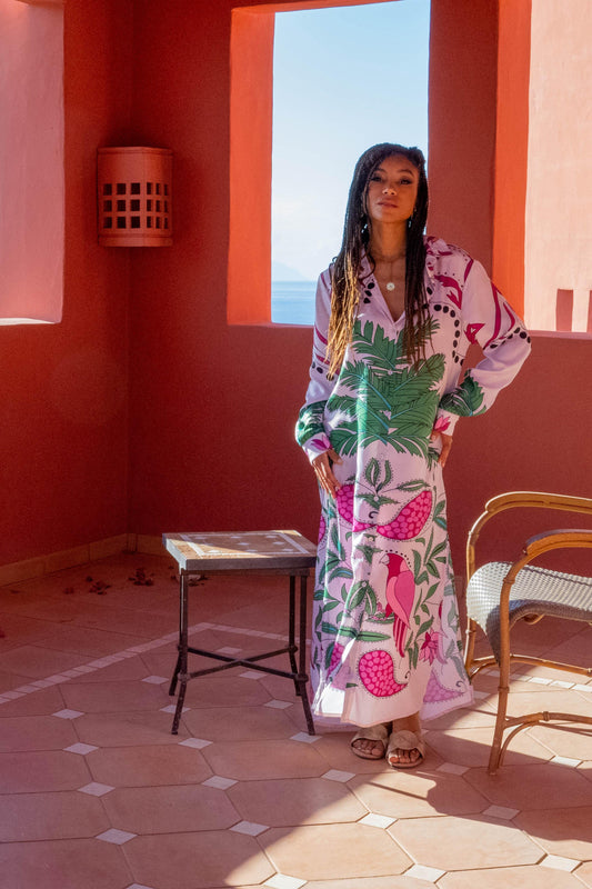 Silk Dress Palm Tree