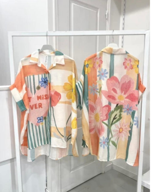 Flowery Shirt Linen Pattern