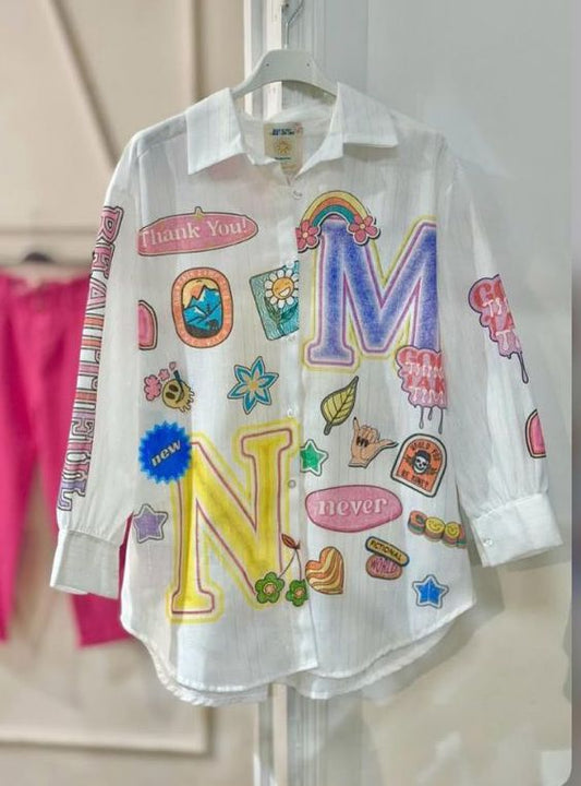 Thank You Shirt Linen Pattern