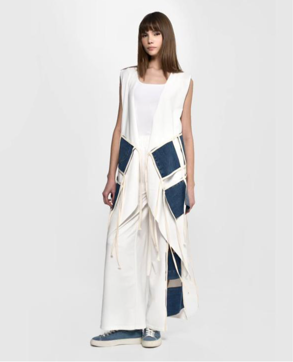 Set White Long Fringes