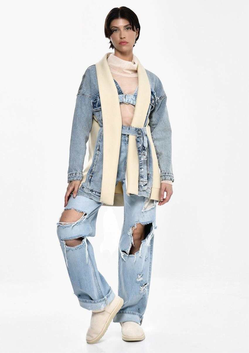 Jacket Denim x beige